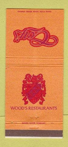 Matchbook Cover - Wood's Restaurants Salt Lake City Murray UT 30 Strike