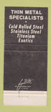 Matchbook Cover - Rodney Metals New Bedford MA 30 Strike