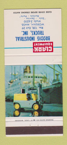 Matchbook Cover - Clark Fork Lifts Brodig Trucks Woburn MA 30 Strike