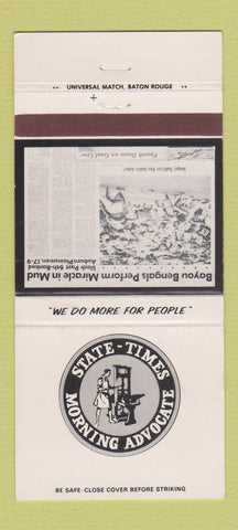 Matchbook Cover Morning Advocate Newspaper Baton Rouge LA LSU Football 30 Strike