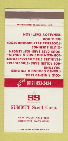 Matchbook Cover - Summit Steel Corp Worcester MA 30 Strike