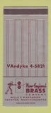 Matchbook Cover - New England Brass Taunton MA 30 Strike
