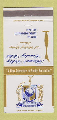 Matchbook Cover - Pleasant Valley Country Club Sutton MA 30 Strike