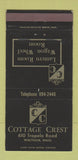 Matchbook Cover - Cottage Crest Waltham MA WEAR 30 Strike