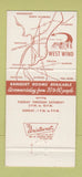 Matchbook Cover - West Wind Restaurant Seekonk MA 30 Strike