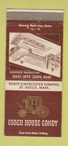 Matchbook Cover - Coach House Candy Natick MA 30 Strike
