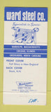 Matchbook Cover - Ward Steel Company Randolph MA Greensboro NC 30 Strike