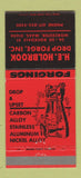 Matchbook Cover - HE Holfbrook Drop Forge Worcester MA 30 Strike