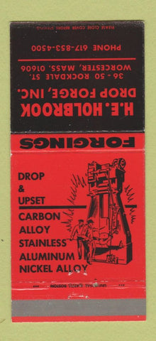Matchbook Cover - HE Holfbrook Drop Forge Worcester MA 30 Strike