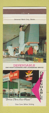 Matchbook Cover - Dependable Cleaners Weymouth Boston MA #2 30 Strike