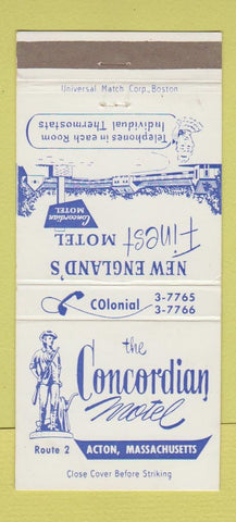 Matchbook Cover - Concordian Motel Acton MA 30 Strike
