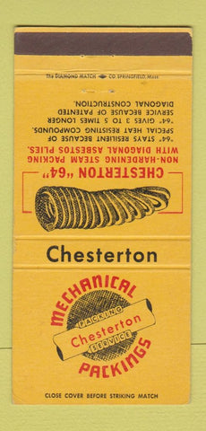 Matchbook Cover - MecChesterton Mechanical Packings Everett MA 30 Strike