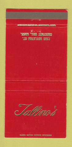 Matchbook Cover - Tallino's Chestnut Hill MA 30 Strike