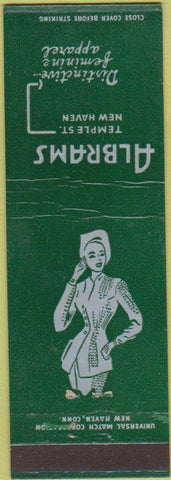 Matchbook Cover - Albram's Women's Clothes girlie New Haven CT
