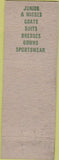 Matchbook Cover - Albram's Women's Clothes girlie New Haven CT