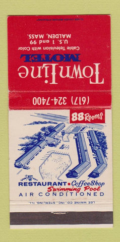Matchbook Cover - Town Line Motel Malden MA 30 Strike