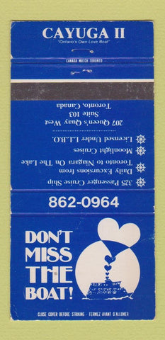 Matchbook Cover - Cayuga II Bost Crusies Toronto ON WEAR 30 Strike