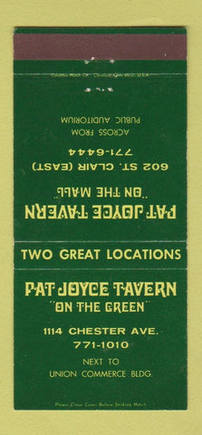 Matchbook Cover - Pat Joyce Tavern Cleveland OH 30 Strike
