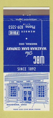 Matchbook Cover - Wakeman Bank Company OH 30 Strike