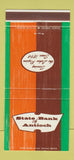 Matchbook Cover - State Bank of Antioch IL 30 Strike