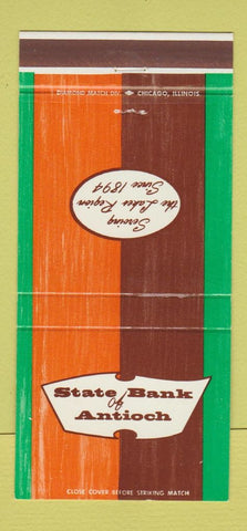 Matchbook Cover - State Bank of Antioch IL 30 Strike