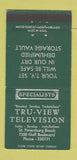 Matchbook Cover - Tru View TV ST Petersburg Beach FL 30 Strike