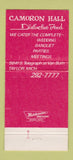 Matchbook Cover - Camoron Hall Restaurant Taylor MI 30 Strike