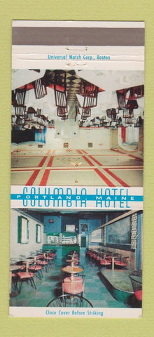 Matchbook Cover - Columia Hotel Portland ME 30 Strike