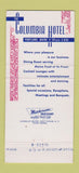 Matchbook Cover - Columia Hotel Portland ME 30 Strike