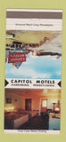 Matchbook Cover - Capitol Motels Harrisburg PA 30 Strike