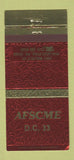 Matchbook Cover - AFSCME DC #33 Philadelphia PA 30 Strike