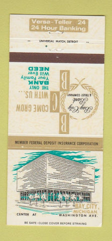 Matchbook Cover - Bay City Bank MI 30 Strike