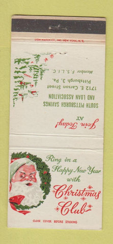 Matchbook Cover - Christmas Club Pittsburgh PA Bank WEAR 30 Strike