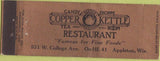 Matchbook Cover - Copper Kettle Restaurant Appleton WI