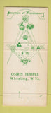 Matchbook Cover - Osiris Shrine Temple Wheeling WV 30 Strike