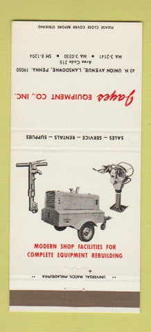 Matchbook Cover - Jayes Equipment Lansdowne PA  30 Strike