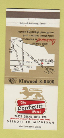 Matchbook Cover - Dorchester Motel Detroit MI 30 Strike