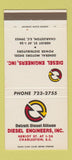 Matchbook Cover - Diesel Engineers GM Charleston SC 30 Strike