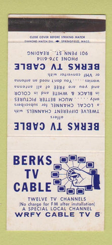 Matchbook Cover - Berks TV Cable Reading PA 30 Strike