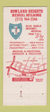 Matchbook Cover - Rowland Heights Medical Buildings CA 30 Strike