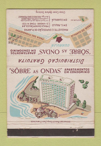 Matchbook Cover - Sobre as Ondas Hotel? Sao Paulo Brazil 40 Strike