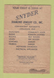 Matchbook Cover - Snyder Diamond Jewelry Montgomery AL 40 Strike