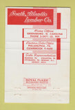 Matchbook Cover - South Atlantic Lumber Greensboro NC 1956 40 Strike