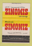 Matchbook Cover - Simoniz Car Polish finish WEAR 40 Strike
