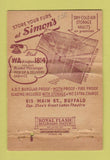 Matchbook Cover - Simon's Furs Buffalo NY WORN 40 Strike