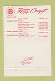 Matchbook Cover - Ritz Craft Trailer Homes Argos IN 40 Strike