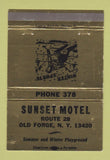 Matchbook Cover - Sunset Motel old Forge NY WEAR girlie skiing 40 Strike