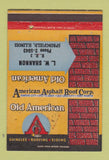 Matchbook Cover - Old American Asphalt Roof LW Shannon Springfield IL 40 Strike