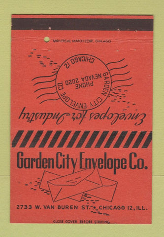 Matchbook Cover - Garden City Envelope Company Chicago IL 40 Strike