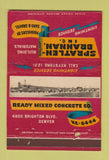 Matchbook Cover Spratlen Brannan Sand Gravel Concrete Denver Colorado 40 Strike